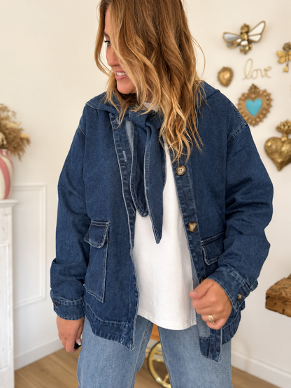 VESTE EN JEANC MALYS A CAPUCHE