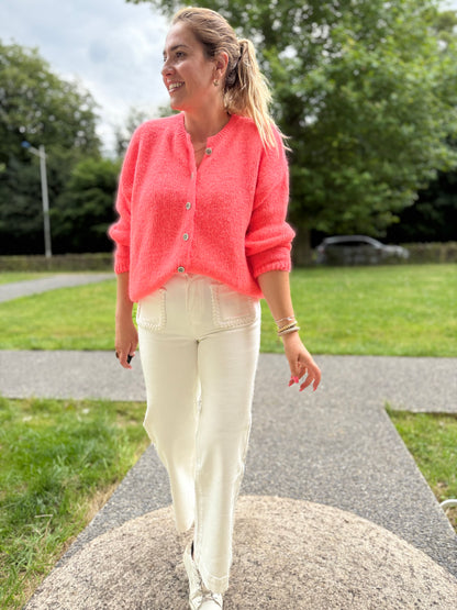 Gilet Kid Mohair Corail