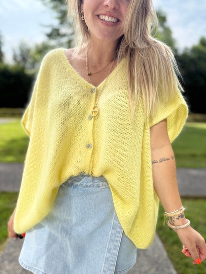 Gilet Kid Mohair Jaune