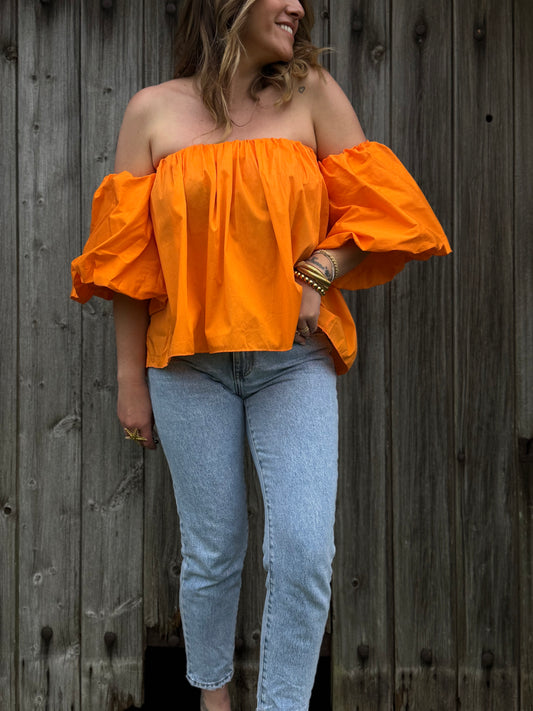 NOA ORANGE  - BLOUSE BARDOT