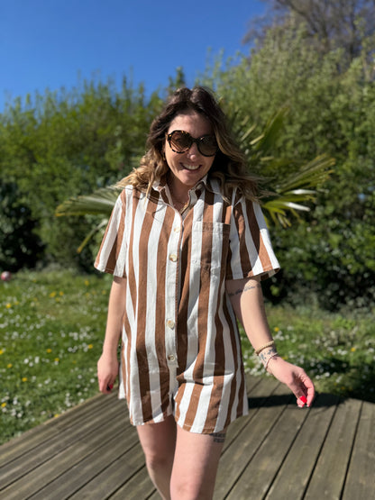SIA RAYE CAMEL - conbishort en jean