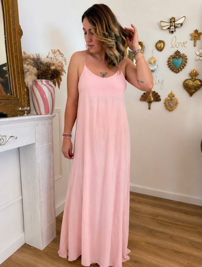 ROBE LONGUE ÉDEN ROSE PALE