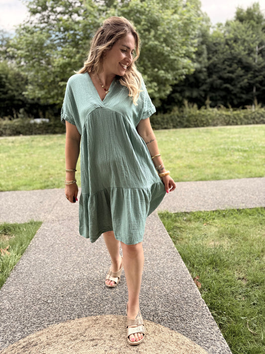 Robe Lison Courte Céladon