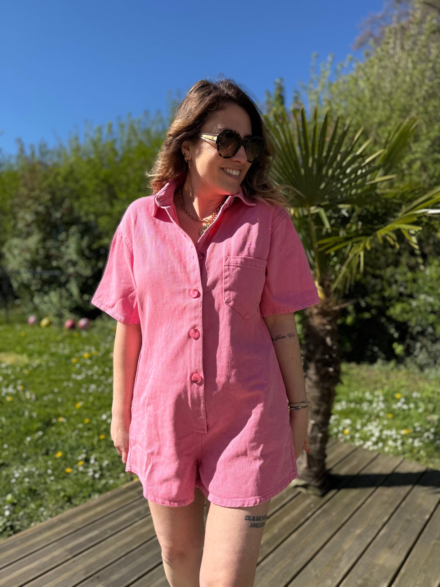 SIA ROSE - conbishort en jean