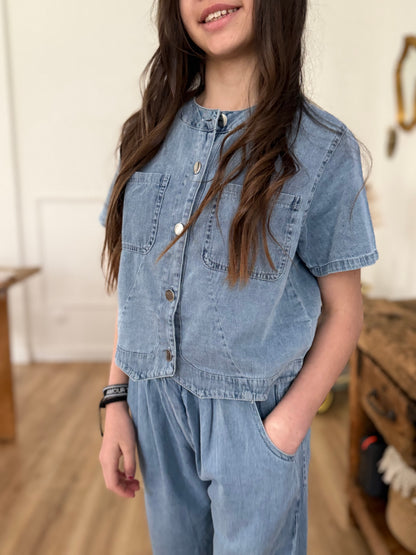 ENSEMBLE BLEU - en jean