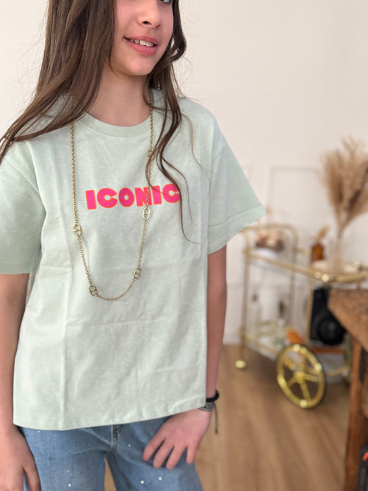 Tee shirt iconic vert d’eau