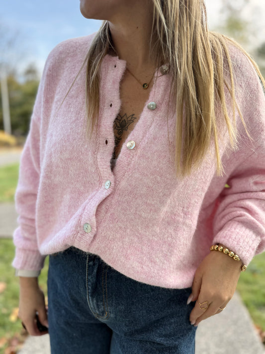 Gilet Leola rose pale