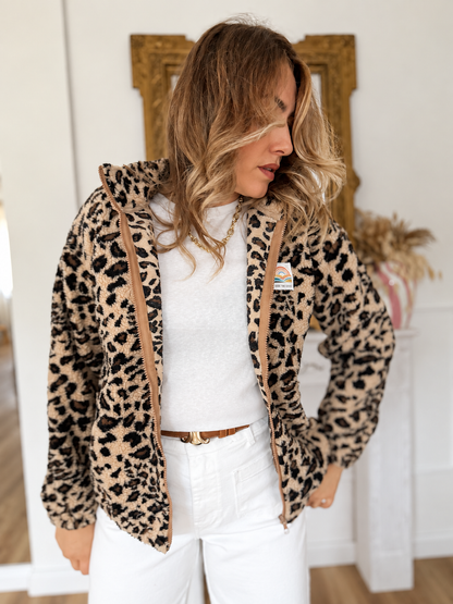 VESTE SHERPA LEOPARD