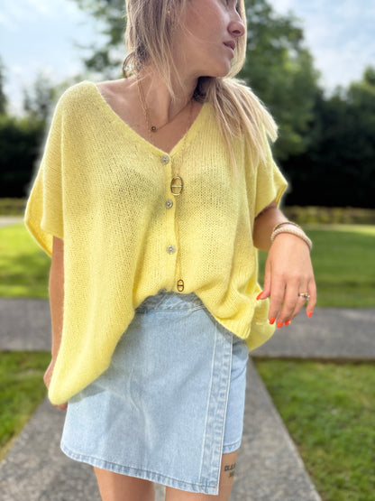 Gilet Kid Mohair Jaune