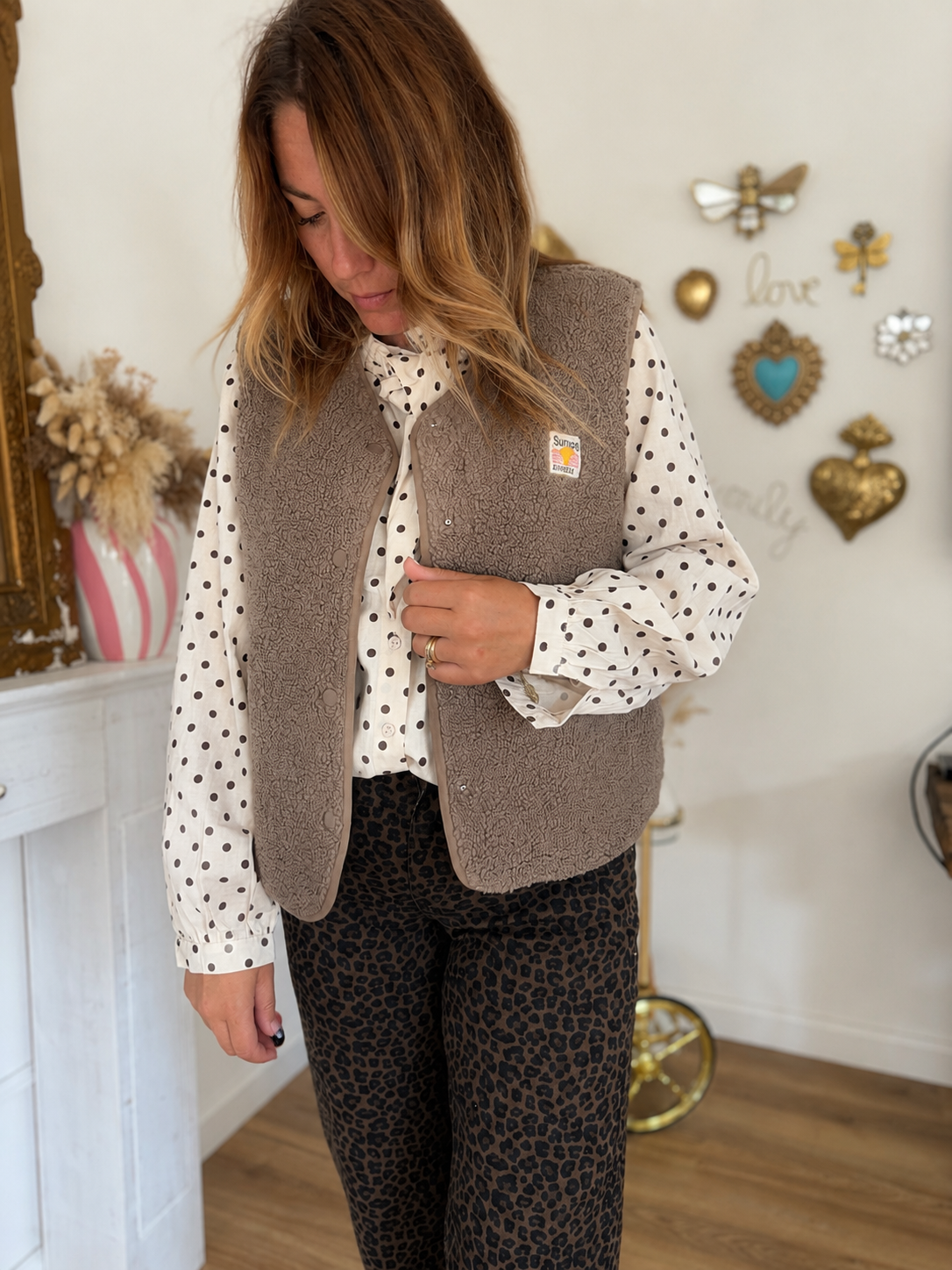 GILET WAEL TAUPE