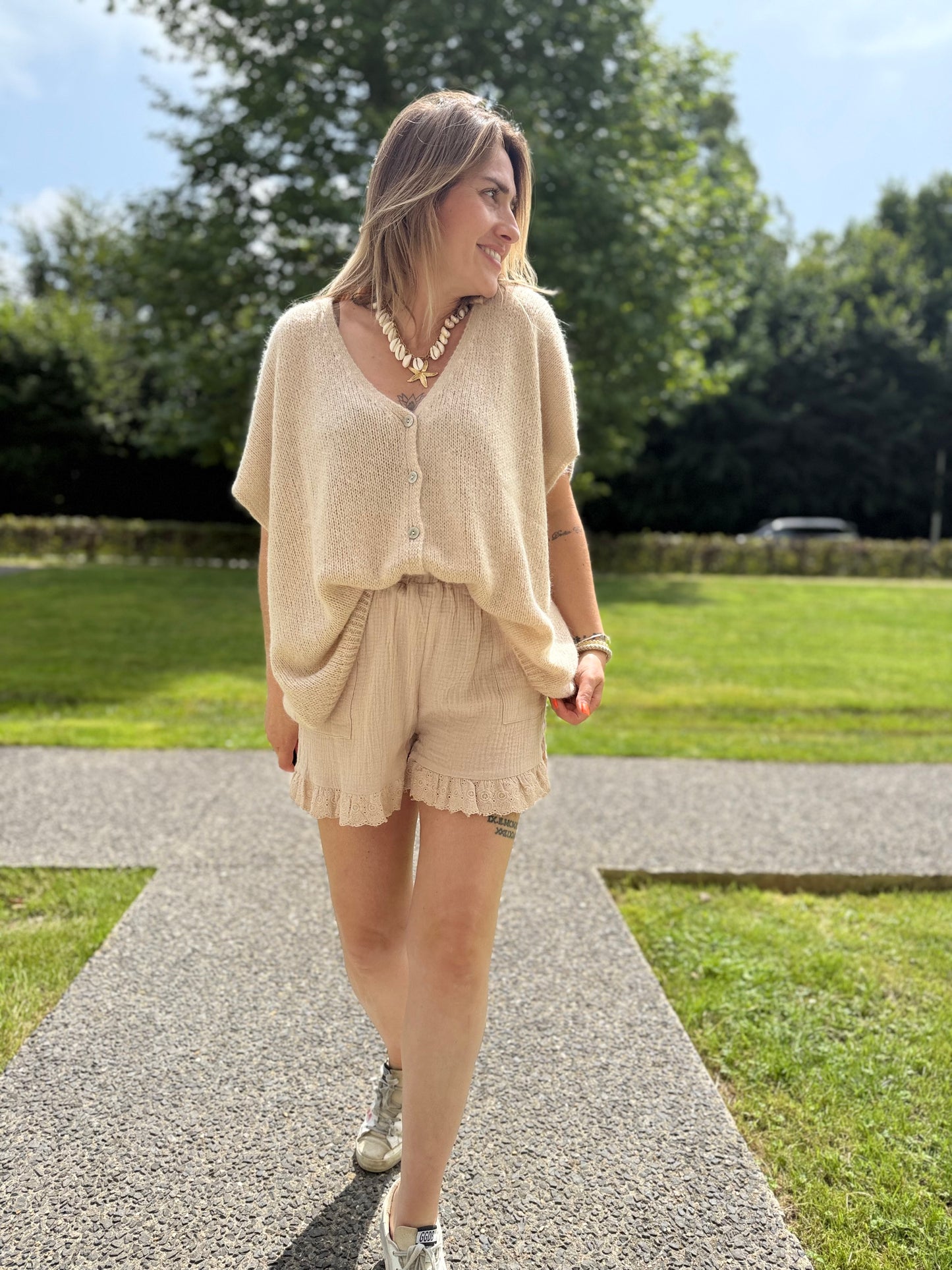 Gilet Kid Mohair Beige