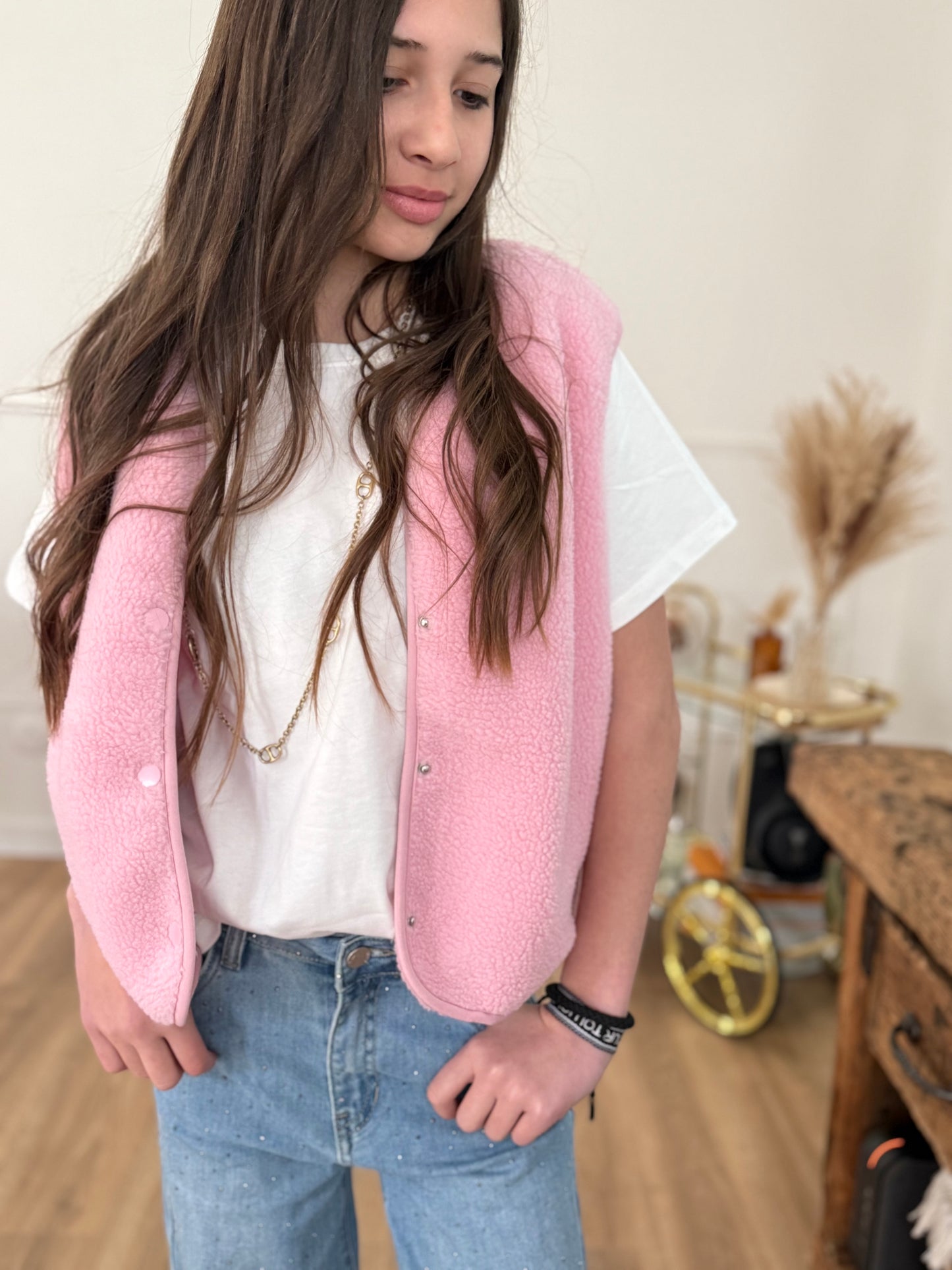 Gilet rose pale
