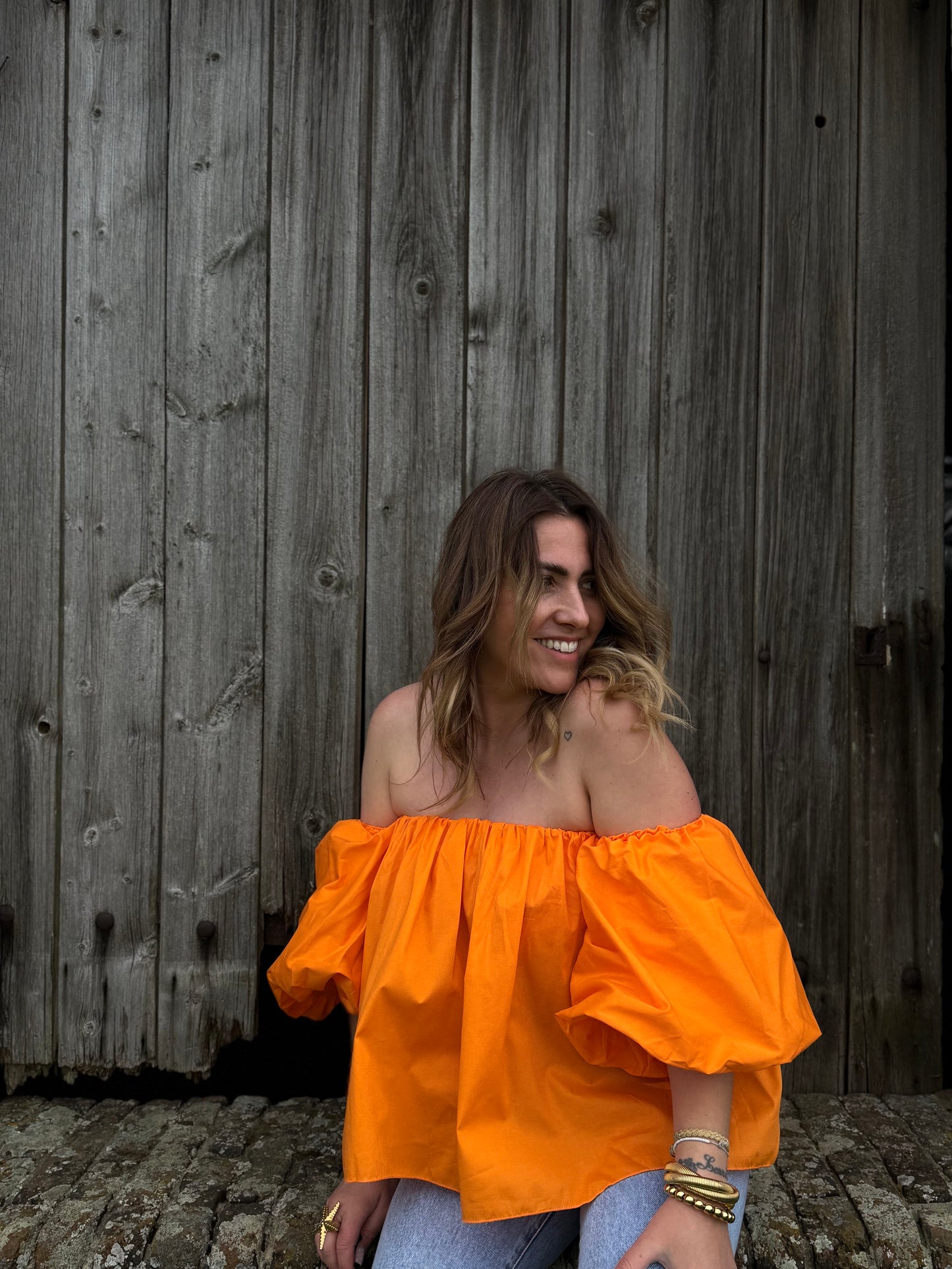 NOA ORANGE  - BLOUSE BARDOT