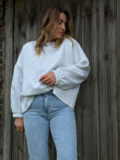 GOOD VIBES -Sweat gris claire