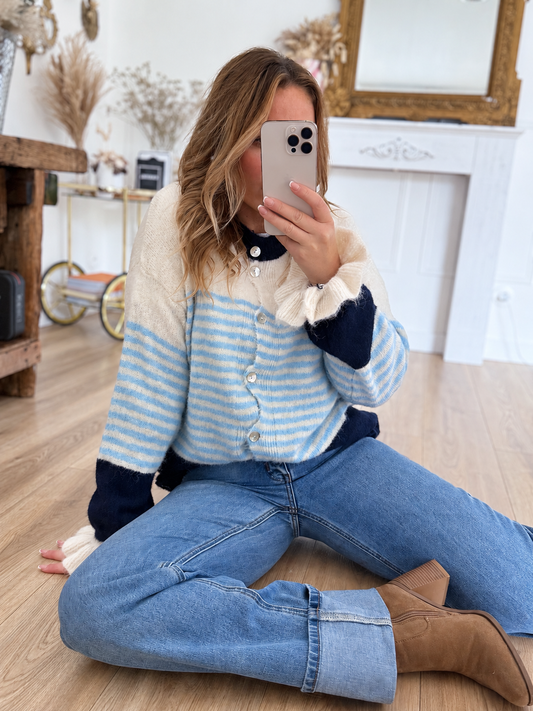 GILET LANA BLEU MARINE