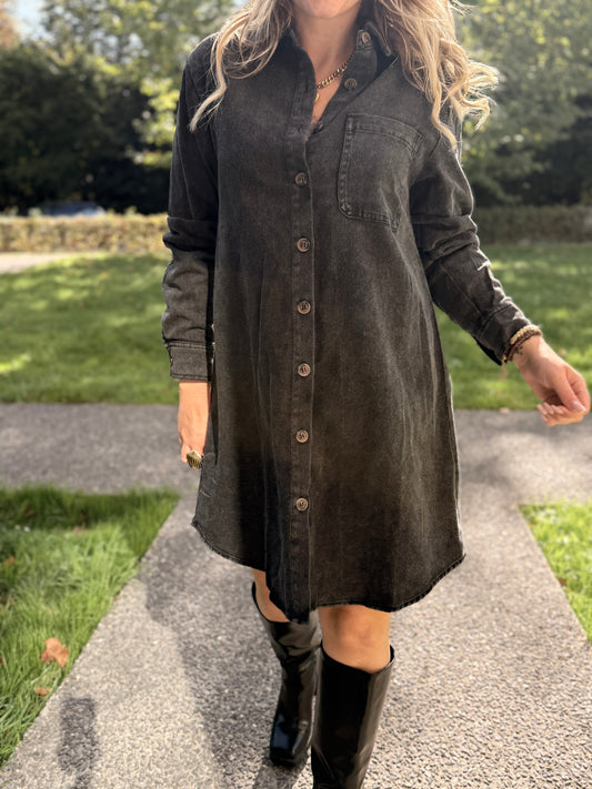 ROBE EN JEAN NOIR