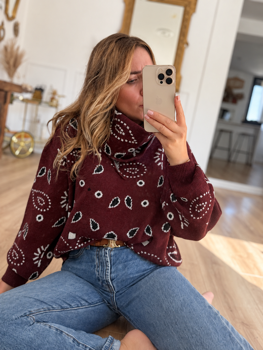 PULL BANDANA BORDEAUX & ECHARPES