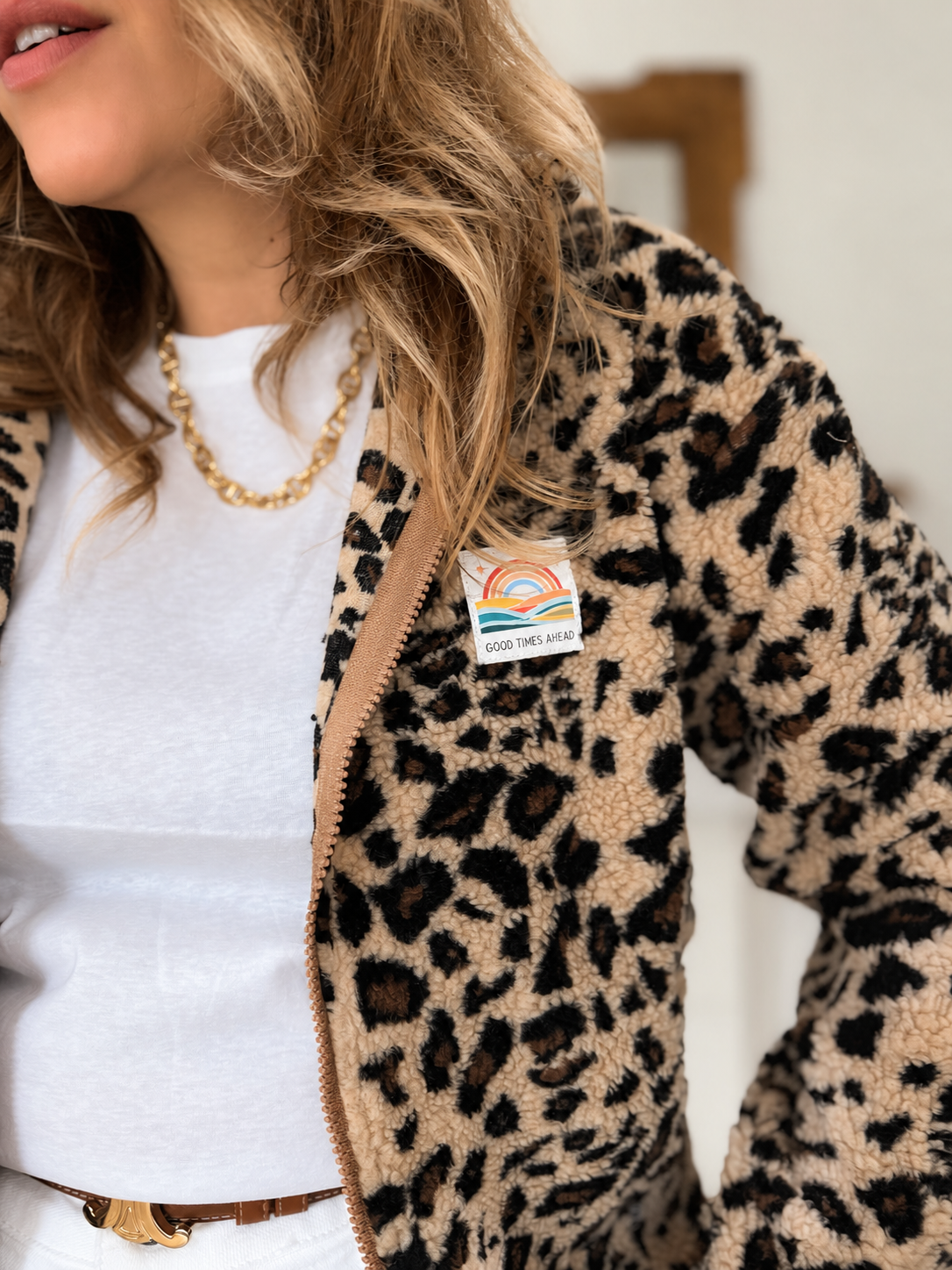 VESTE SHERPA LEOPARD