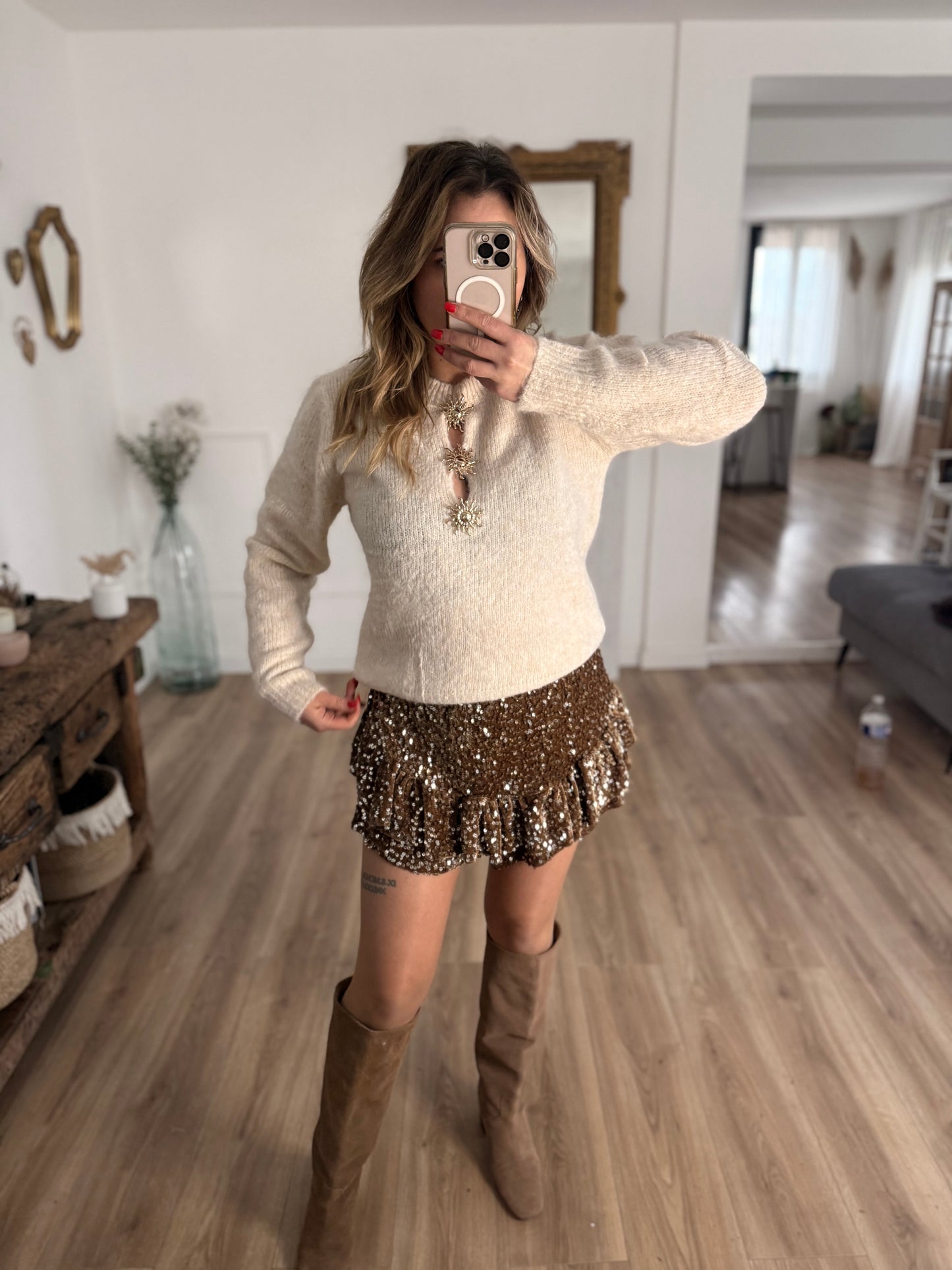 Jupe short à paillettes