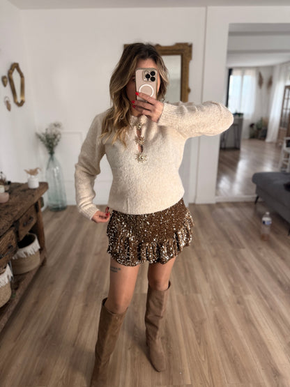 Jupe short à paillettes