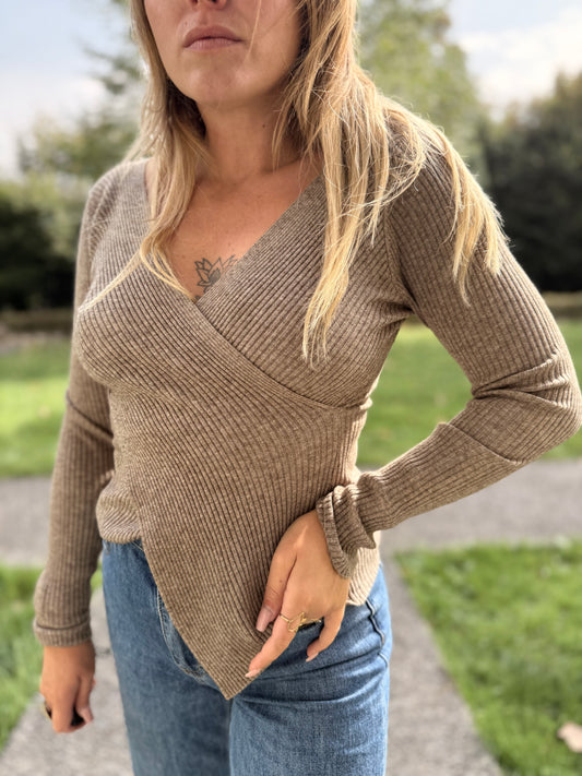 PULL MAURICE TAUPE