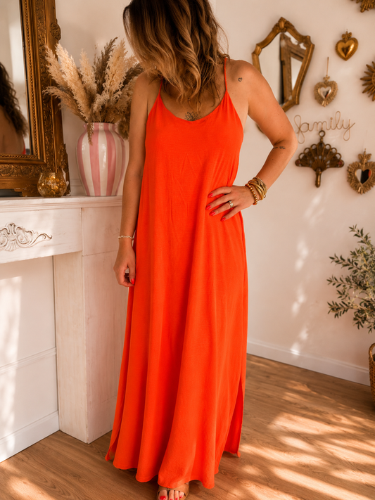 ROBE LONGUE ÉDEN ORANGE