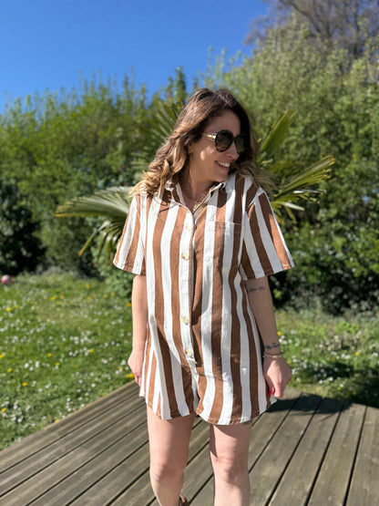 SIA RAYE CAMEL - conbishort en jean