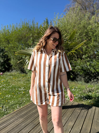 SIA RAYE CAMEL - conbishort en jean