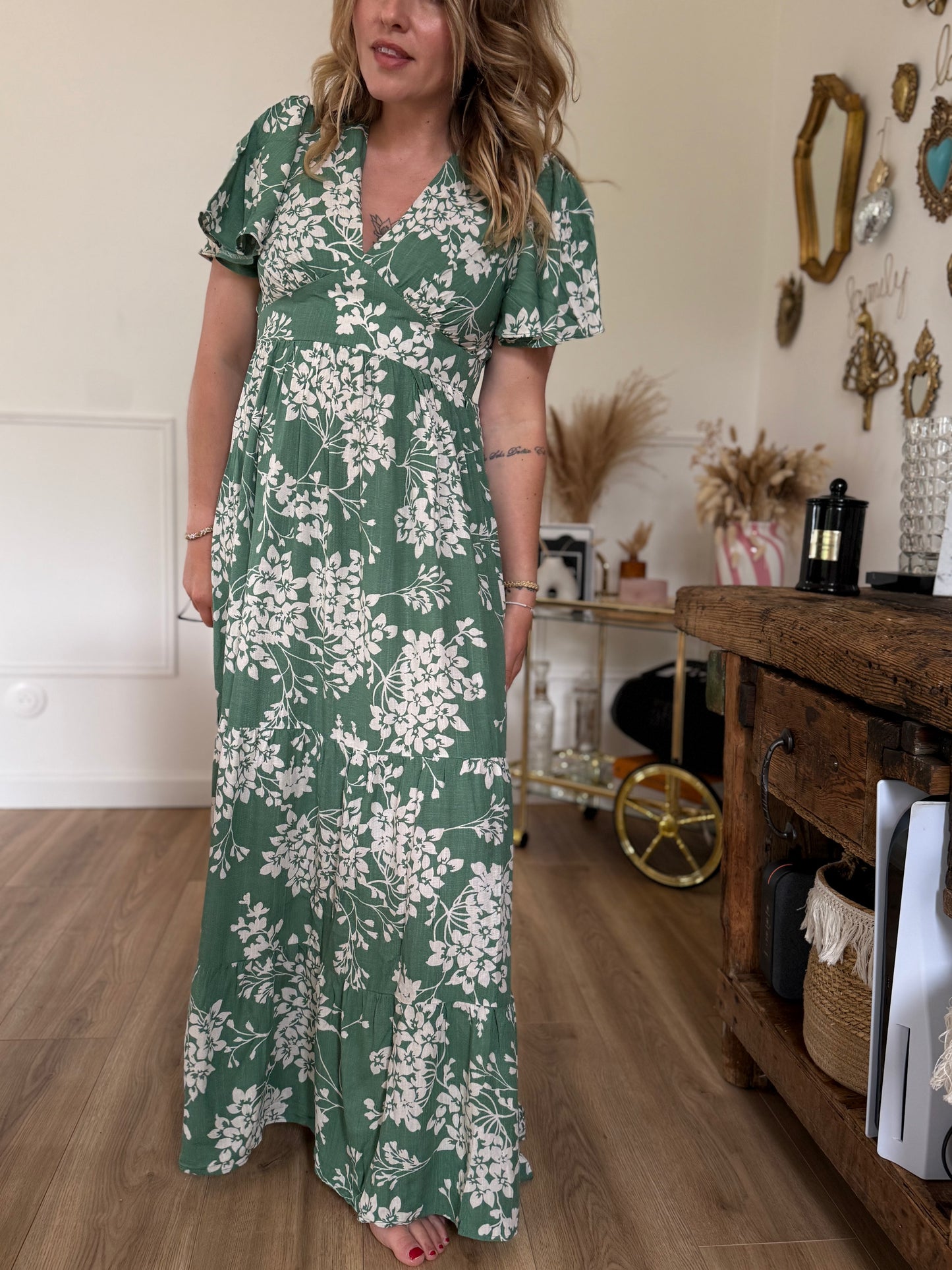 CHLOE - ROBE LONGUE VERTE