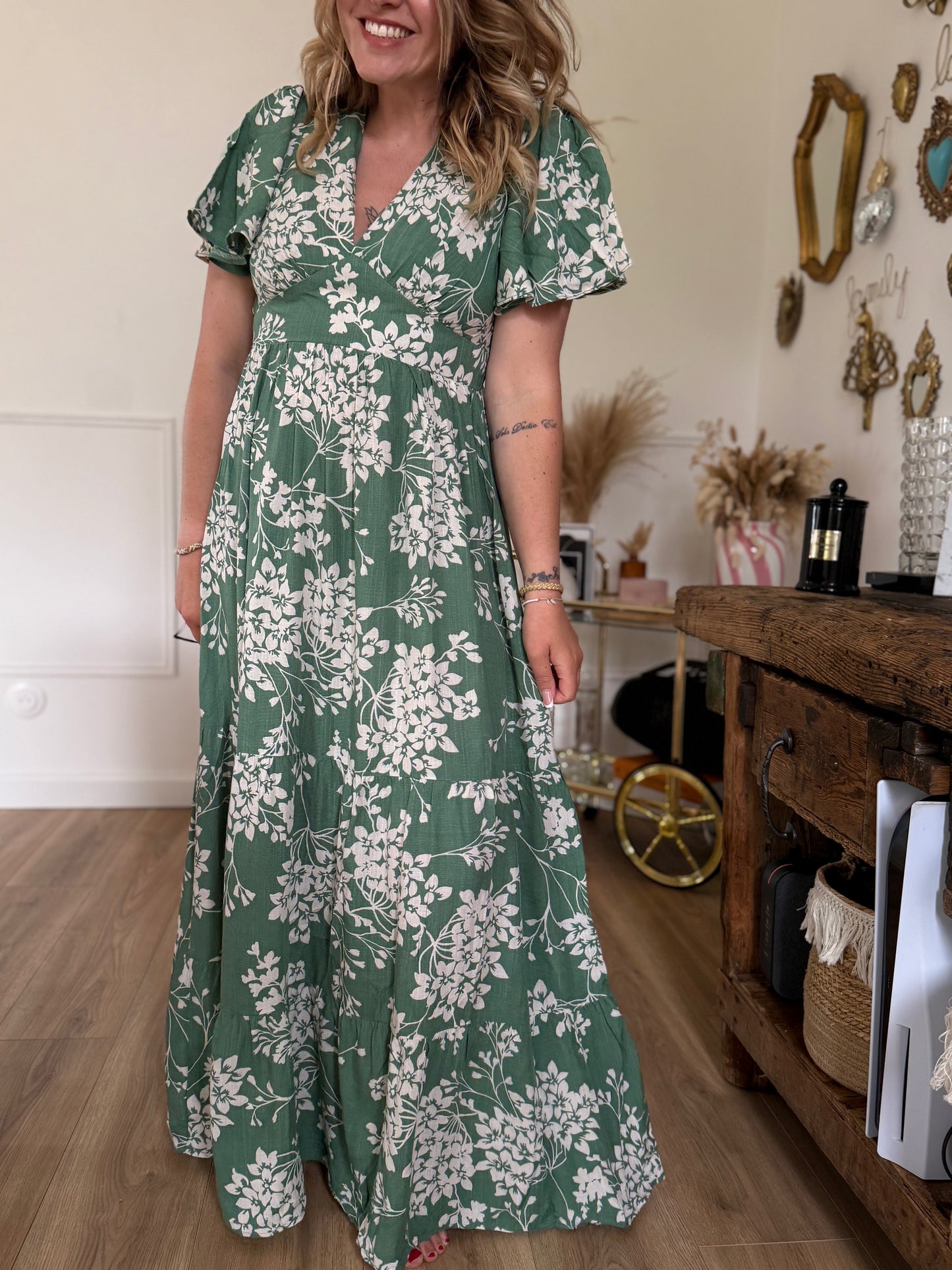 CHLOE - ROBE LONGUE VERTE