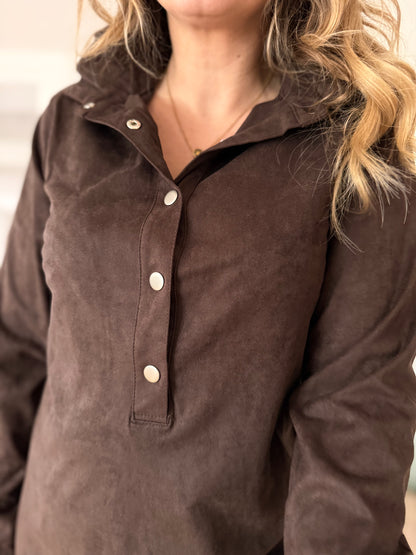 Robe suedine chocolat