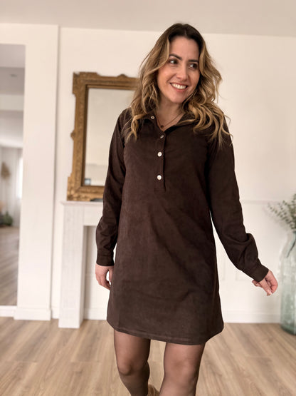 Robe suedine chocolat