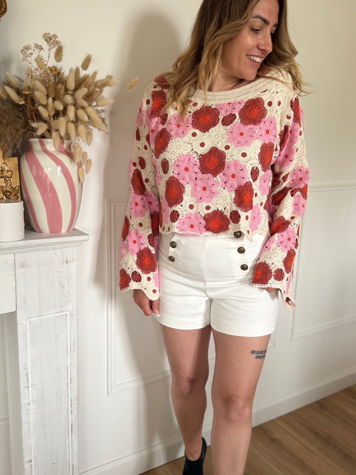 VICTORINETTE - SHORT JEAN BLANC