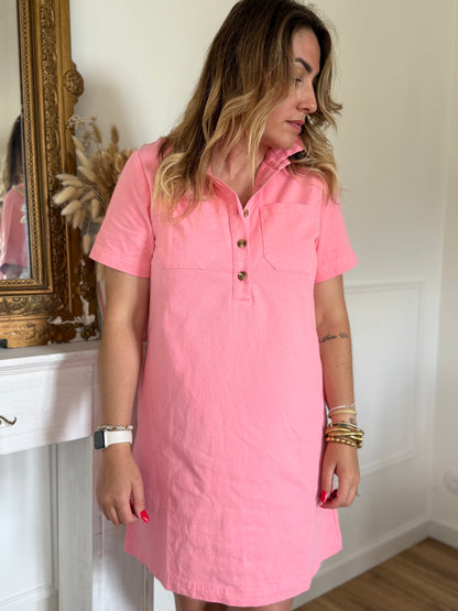 ROBE EN JEAN ROSE