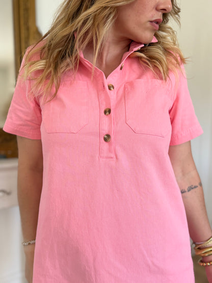 ROBE EN JEAN ROSE