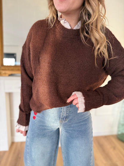 Pull chemise choco