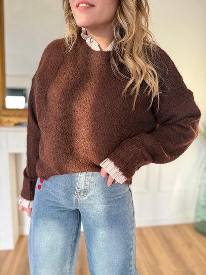 Pull chemise choco
